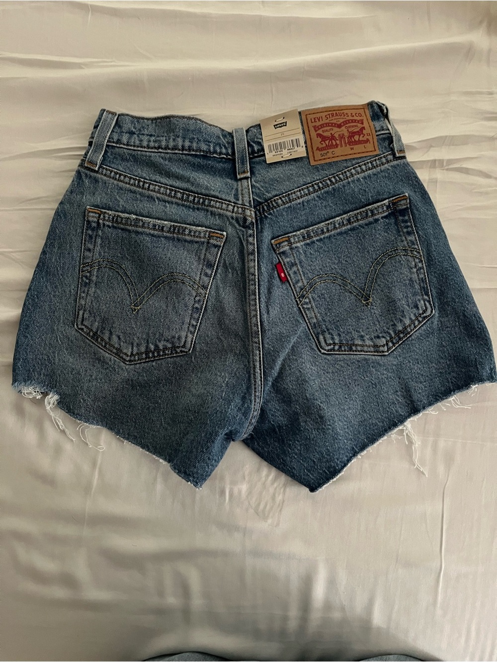 25” Levi's Women's 501 Curve Denim Cutoff Shorts with Frayed Hem - BRAND NEW